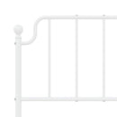 sengeramme med sengegavl og fodgærde 135x190 cm metal hvid
