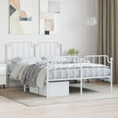 sengeramme med sengegavl og fodgærde 140x190 cm metal hvid