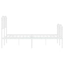 sengeramme med sengegavl og fodgærde 150x200 cm metal hvid