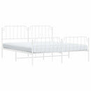 sengeramme med sengegavl og fodgærde 183x213 cm metal hvid