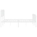 sengeramme med sengegavl og fodgærde 183x213 cm metal hvid