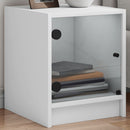 sengeborde 2 stk. med glaslåger 35x37x42 cm hvid