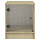 sengeborde med glaslåger 2 stk. 35x37x42 cm grå sonoma-eg