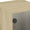 sengeborde med glaslåger 2 stk. 35x37x42 cm grå sonoma-eg