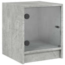 sengeborde 2 stk. med glaslåger 35x37x42 cm betongrå