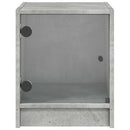 sengeborde 2 stk. med glaslåger 35x37x42 cm betongrå