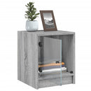sengeborde med glaslåger 2 stk. 35x37x42 cm grå sonoma-eg