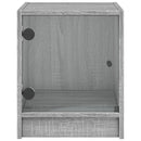 sengeborde med glaslåger 2 stk. 35x37x42 cm grå sonoma-eg