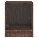 sengeborde med glaslåger 2 stk. 35x37x42 cm brun egetræ