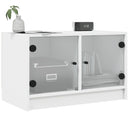 tv-bord med glaslåger 68x37x42 cm hvid