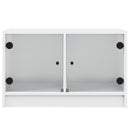 tv-bord med glaslåger 68x37x42 cm hvid