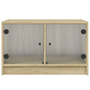 sofabord med glaslåger 68x50x42 cm sonoma-eg