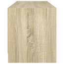 skab med glaslåger 102x37x42 cm sonoma-eg