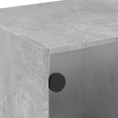 skab med glaslåger 102x37x42 cm betongrå