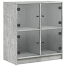 skab med glaslåger 68x37x75,5 cm betongrå