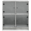skab med glaslåger 68x37x75,5 cm betongrå