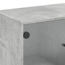 skab med glaslåger 68x37x75,5 cm betongrå