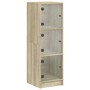 skab med glaslåger 35x37x109 cm sonoma-eg