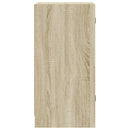 skab med glaslåger 35x37x75,5 cm sonoma-eg