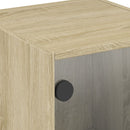 skab med glaslåger 35x37x75,5 cm sonoma-eg