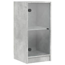 skab med glaslåger 35x37x75,5 cm betongrå