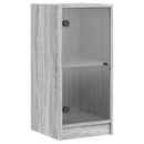 skab med glaslåger 35x37x75,5 cm grå sonoma-eg