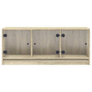 skab med glaslåger 102x37x42 cm sonoma-eg