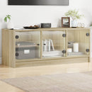 skab med glaslåger 102x37x42 cm sonoma-eg