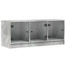 skab med glaslåger 102x37x42 cm betongrå