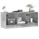 skab med glaslåger 102x37x42 cm betongrå