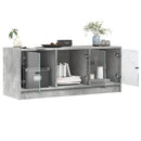 skab med glaslåger 102x37x42 cm betongrå
