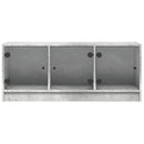skab med glaslåger 102x37x42 cm betongrå