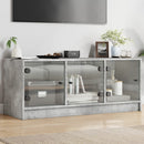 skab med glaslåger 102x37x42 cm betongrå