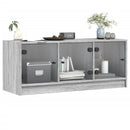 skab med glaslåger 102x37x42 cm grå sonoma-eg