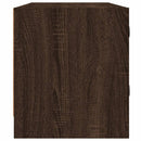 skab med glaslåger 102x37x42 cm brun egetræsfarve