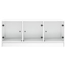 sofabord med glaslåger 102x50x42 cm hvid