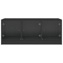 sofabord med glaslåger 102x50x42 cm sort