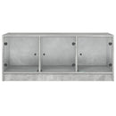 sofabord med glaslåger 102x50x42 cm betongrå
