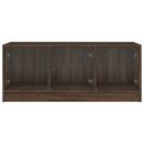 sofabord med glaslåger 102x50x42 cm brun egetræsfarve