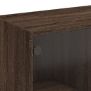 sofabord med glaslåger 102x50x42 cm brun egetræsfarve