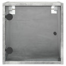 sengebord med glaslåger 35x37x35 cm betongrå