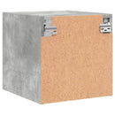 sengebord med glaslåger 35x37x35 cm betongrå