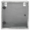sengeborde 2 stk. med glaslåger 35x37x35 cm betongrå