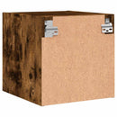 sengebord med glaslåger 35x37x35 cm røget egetræsfarve