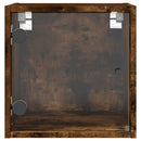 sengeborde 2 stk. med glaslåger 35x37x35 cm røget egetræsfarve