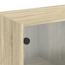 skab med glaslåger 68x37x68,5 cm sonoma-eg