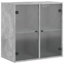 skab med glaslåger 68x37x68,5 cm betongrå