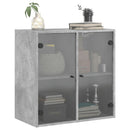 skab med glaslåger 68x37x68,5 cm betongrå