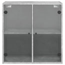 skab med glaslåger 68x37x68,5 cm betongrå