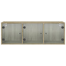 skab med glaslåger 102x37x35 cm sonoma-eg